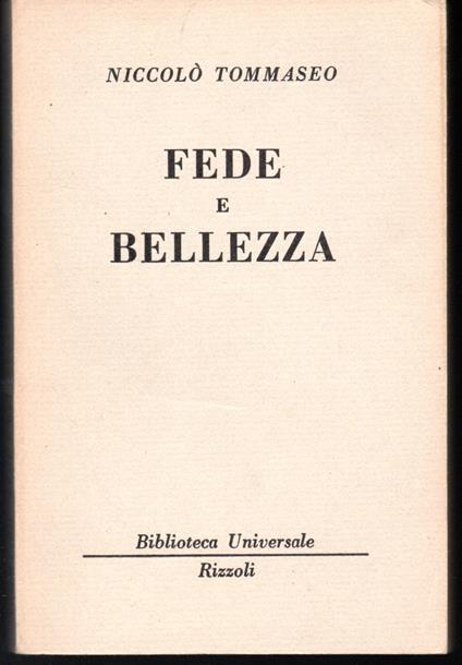 Fede e Bellezza A cura di Daniele Mattalia - Niccolò Tommaseo - copertina