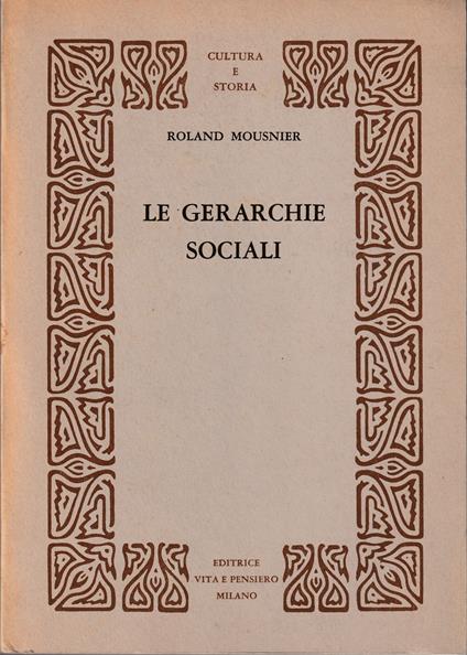 Le gerarchie sociali dal 1450 ai nostri giorni - copertina