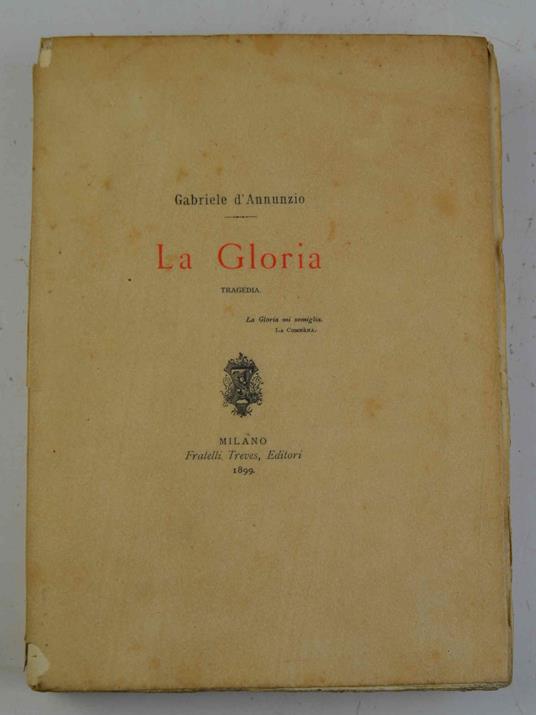 Gloria. Tragedia - Gabriele D'Annunzio - copertina