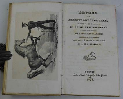 Metodo per addestrare il cavallo con arte facile e naturale tradotto dal tedesco da Federico Palmieri Marchese di Monferrato primo tenente di Cavalleria de' Reali eserciti di S.M. Siciliana - copertina