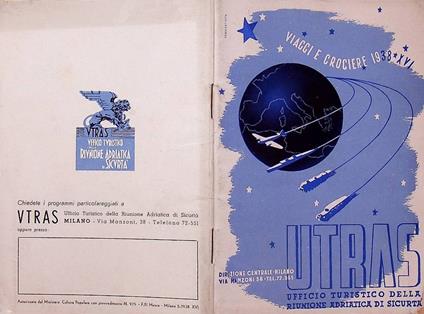 UTRAS (Ufficio Turistico della Riunione Adriatica di Sicurtà), Viaggi e crociere 1938-XVI - copertina