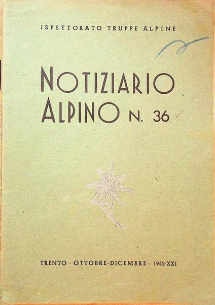 Notiziario alpino N. 36 ottobre - dicembre 1942 - copertina