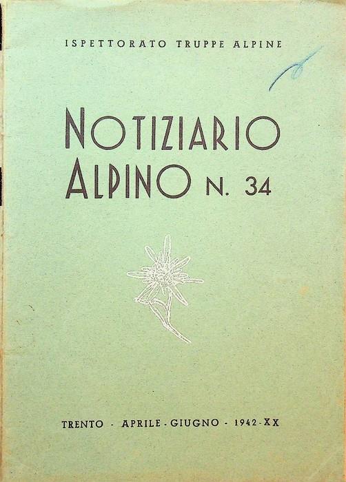 Notiziario alpino N. 34 aprile - giugno 1942 - copertina