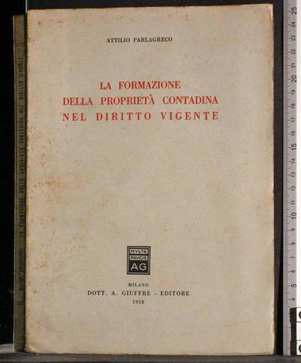 formazione della proprietà contadina diritto vigente - copertina