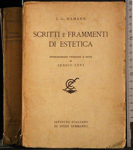 Scritti e frammenti di estetica - copertina