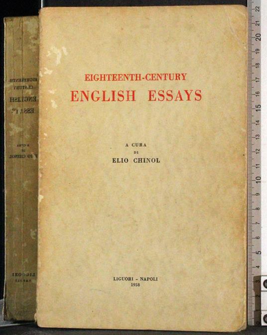 Eighteenth-century. English Essays - Elio Chinol - copertina