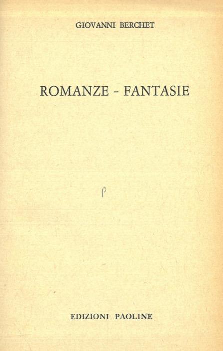 Romanze - Fantasie - Giovanni Berchet - copertina