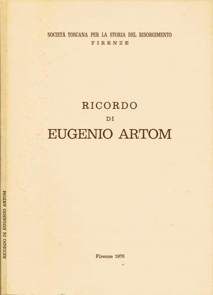 Ricordo di Eugenio Artom - copertina