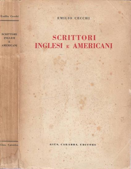 Scrittori inglesi e americani - Emilio Cecchi - copertina