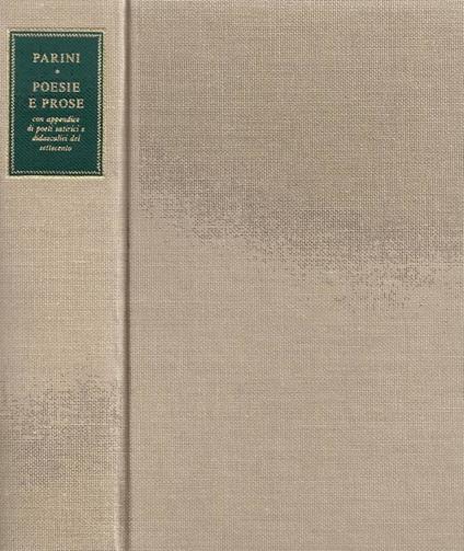 Poesie e prose - Giuseppe Parini - copertina