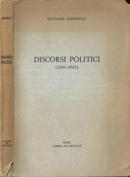 Discorsi politici - Giovanni Amendola - copertina