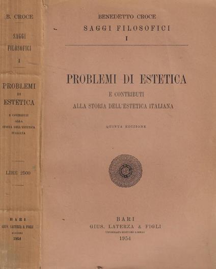 Problemi di estetica - Benedetto Croce - copertina