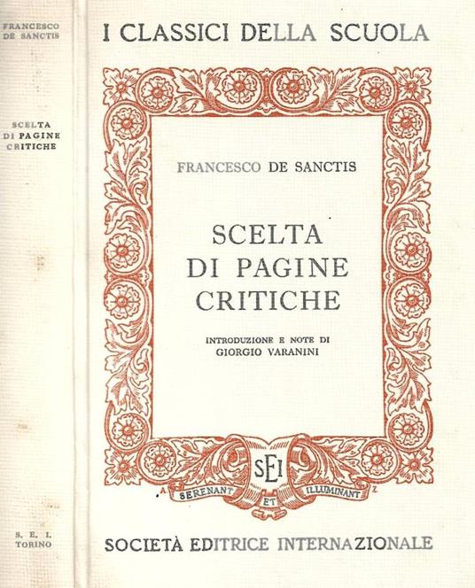 Scelta di pagine critiche - Francesco De Sanctis - copertina