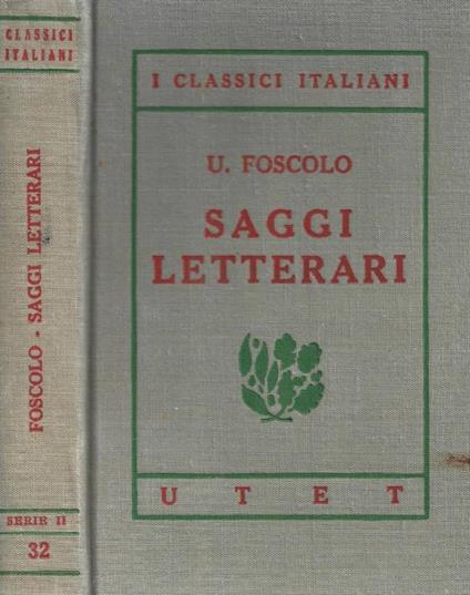 Saggi letterari - Ugo Foscolo - copertina