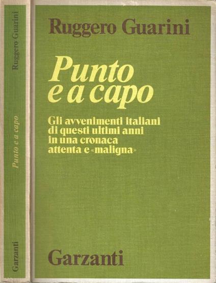 Punto e a capo - Ruggero Guarini - copertina