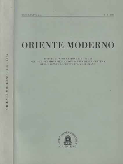 Oriente moderno anno XXIV nuova serie, n 2/3 2005 - Francesco Castro - copertina