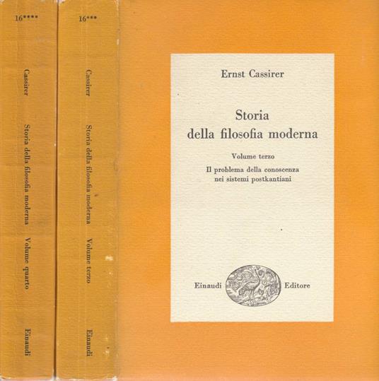 Storia della filosofia moderna - Ernst Cassirer - copertina