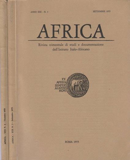 Africa anno XXX, n 3,4 sett, dic 1975 - Teobaldo Filesi - copertina