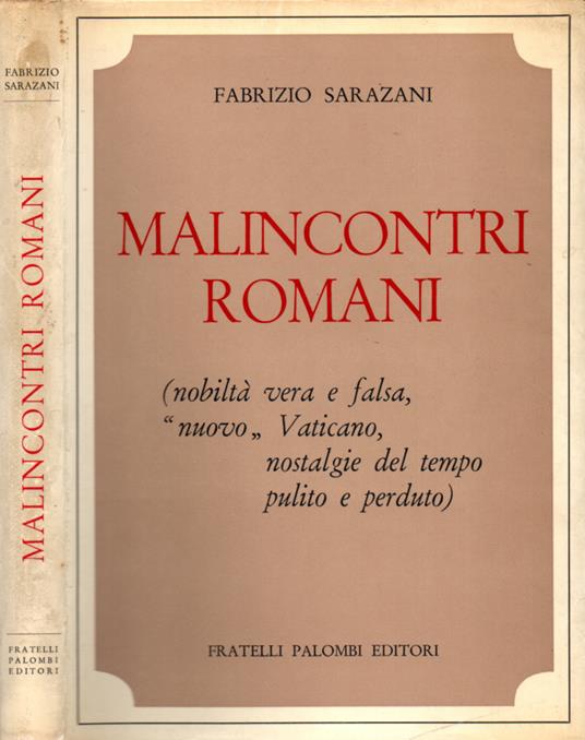 Malincontri Romani - Fabrizio Sarazani - copertina