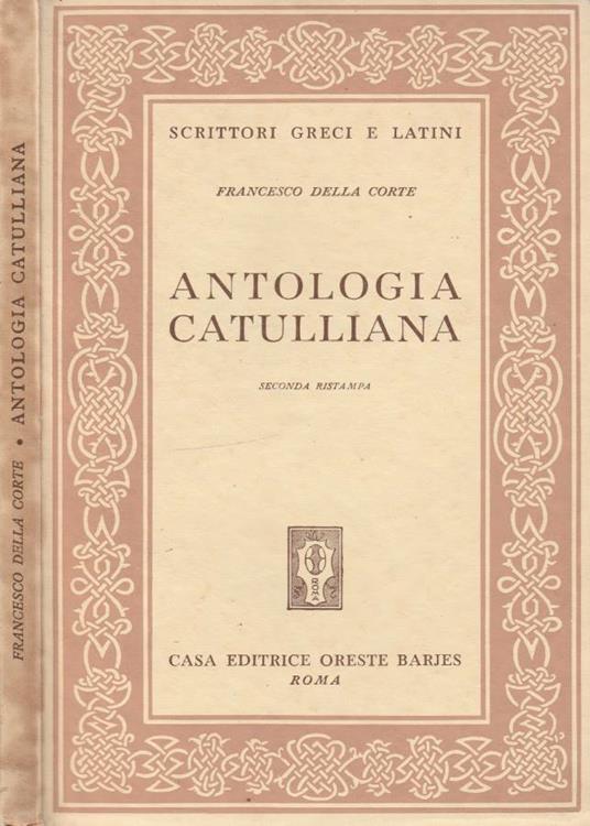 Antologia catulliana - Francesco Della Corte - copertina