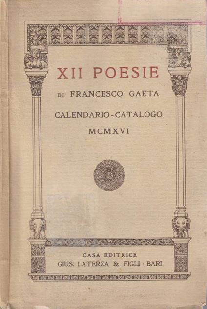 XII Poesie - Franco Gaeta - copertina