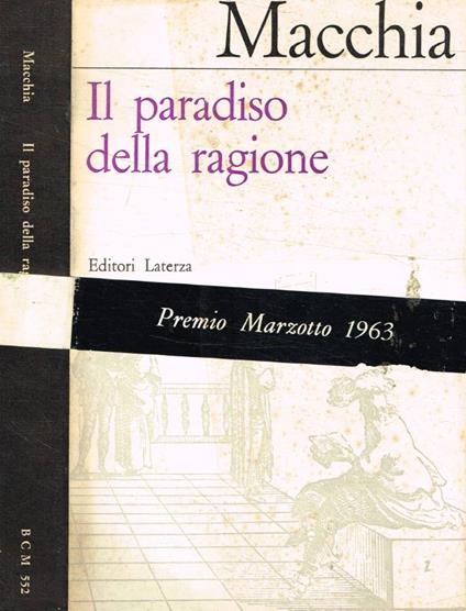 Il paradiso della ragione - Giovanni Macchia - copertina