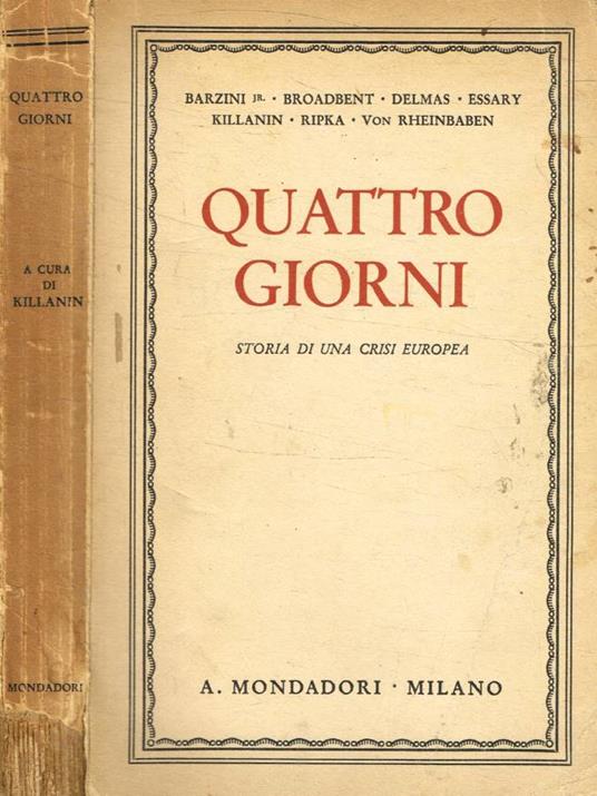 Quattro giorni. Storia di una crisi europea - copertina