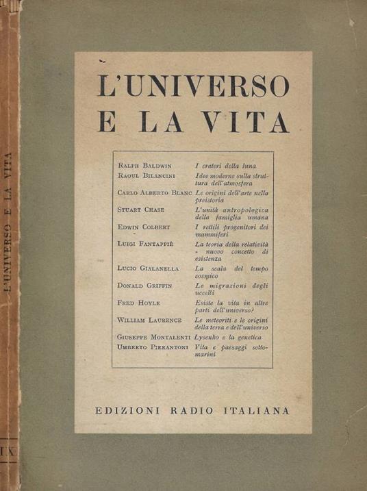 L' Universo e la vita - copertina