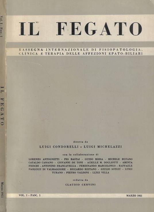 Il fegato Vol. 1- fasc. 1 Anno 1955 - copertina