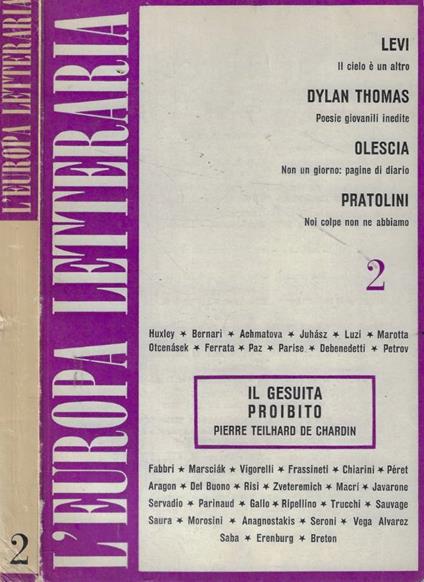 L' Europa letteraria n. 2 Anno 1960 - copertina