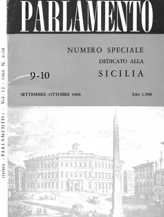 Parlamento. Numero speciale dedicato alla Sicilia. N. 9 - 10 settembre-ottobre 1966 - copertina