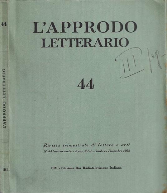 L' Approdo Letterario. Rivista trimestrale di Lettere e Arti - N. 44 (Nuova Serie) - Anno XIV - Ottobre-Dicembre 1968 - copertina