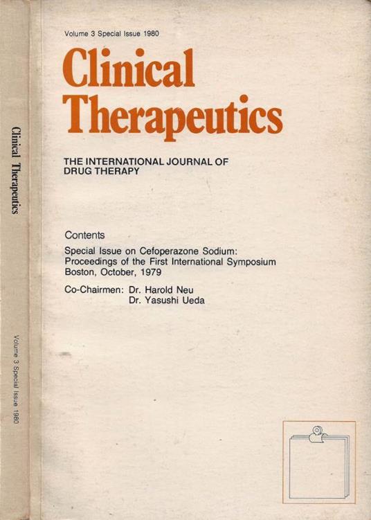 Clinical Therapeutics. The International Journal of Drug Therapy. Volume 3 (Special Issue 1980) - copertina