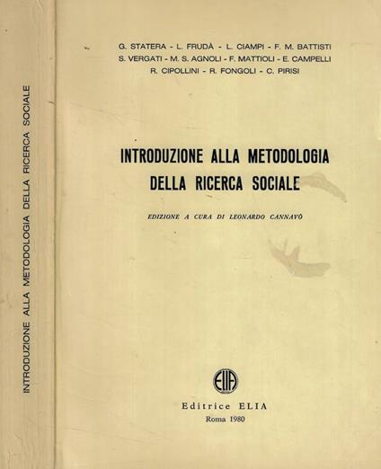 Introduzione alla metodologia della ricerca sociale - copertina