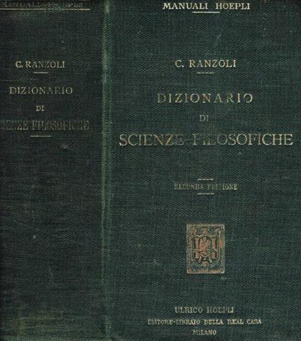 Dizionario di Scienze filosofiche - Cesare Ranzoli - copertina