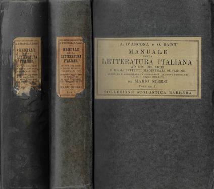 Manuale della letteratura italiana Vol. I - II - copertina