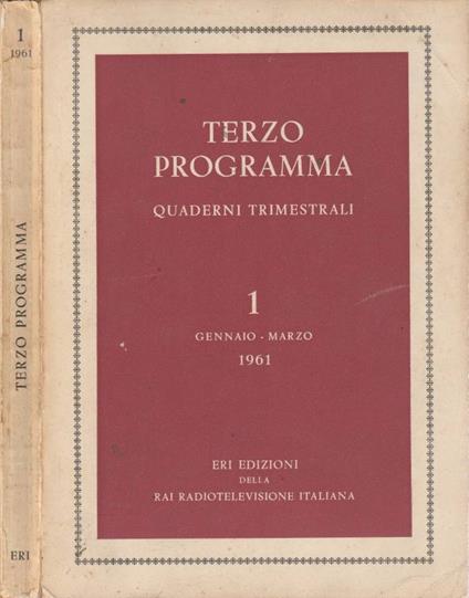 Terzo programma, n 1, gennaio-marzo 1961 - copertina