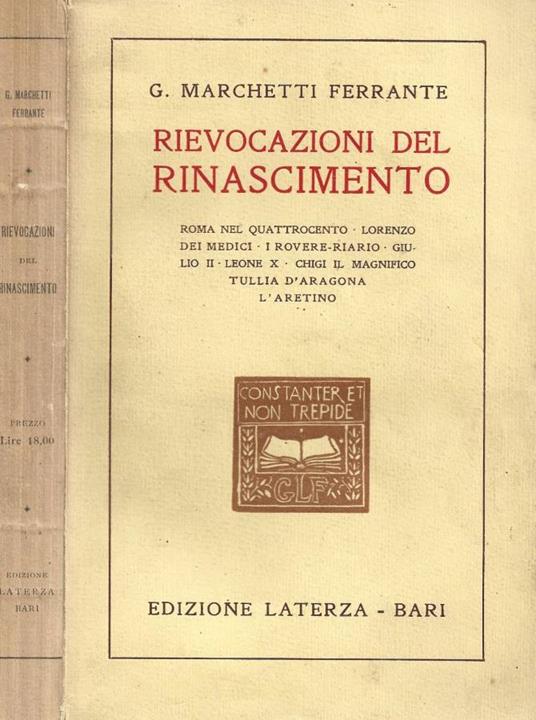 Rievocazioni del Rinascimento - copertina