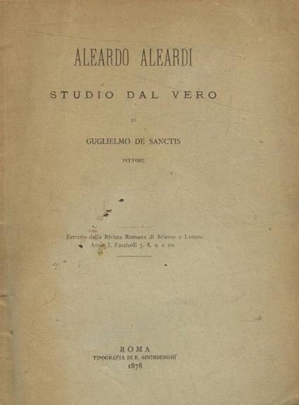 Aleardo Aleardi. Studio dal vero - copertina