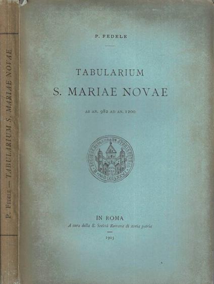 Tabularium S. Mariae Novae - copertina