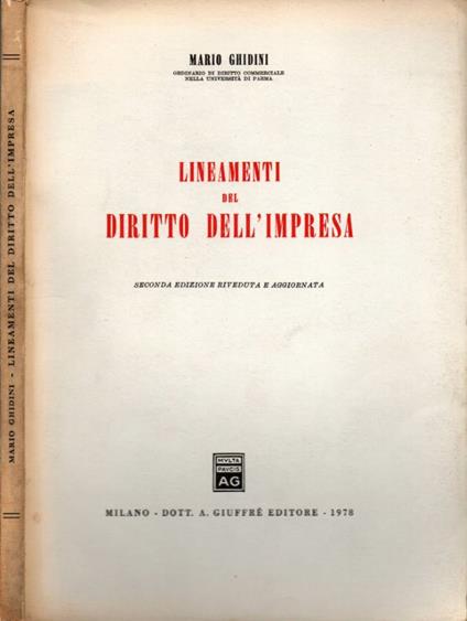 Lineamenti del diritto dell'impresa - Mario Ghidini - copertina