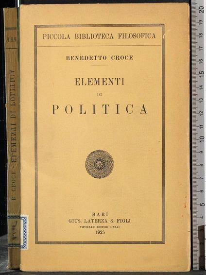 Elementi di politica - Benedetto Croce - copertina