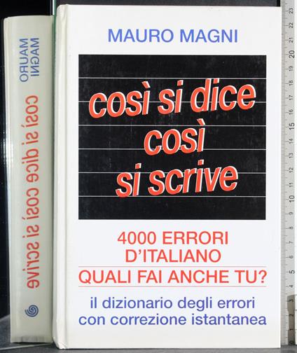 Così si dice così si scrive - Mauro Magni - copertina