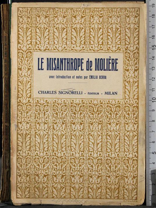 Le misanthrope - Molière - copertina