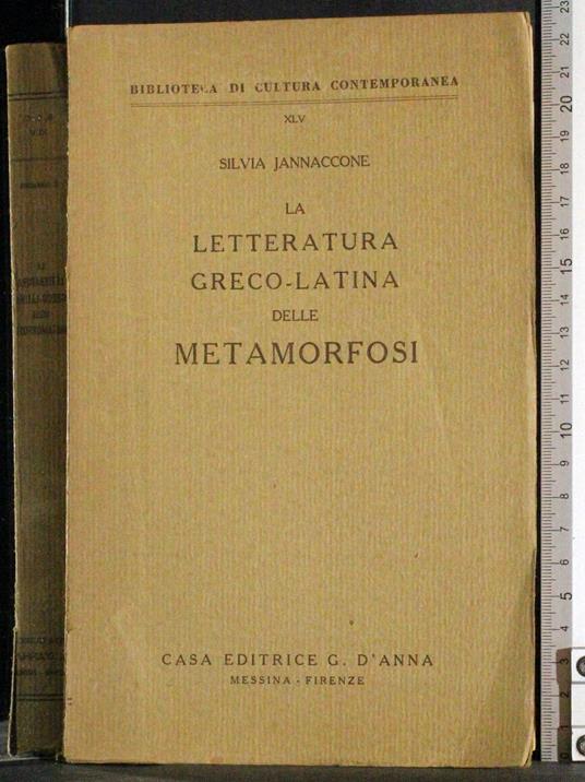 letteratura Greco-Latina delle metamorfosi - copertina