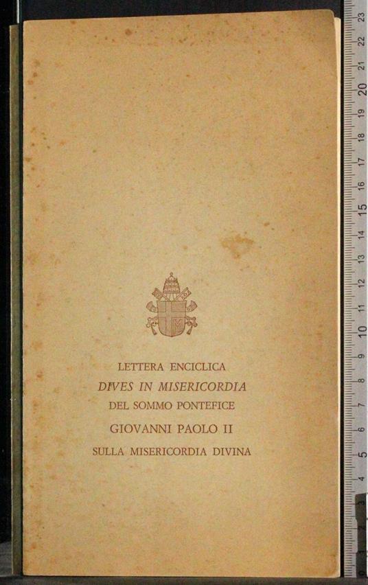 Lettera enciclica. Dives in misericordia - copertina