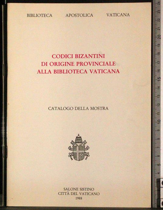 Codici Bizantini origine provinciale biblioteca Vaticana - copertina