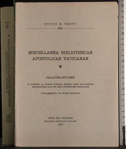 Miscellanea bibliothecae apostolicae vaticanae Vol 5 - copertina