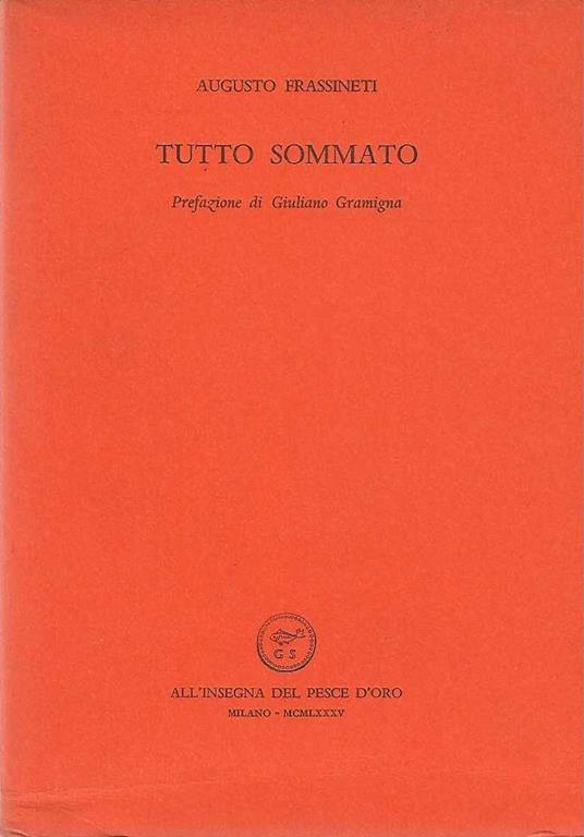 Tutto Sommato - Augusto Frassineti - copertina