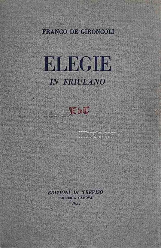 Elegie in friulano - copertina